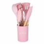 Комплект тенджери + подарък кухненски прибори розов, черен или зелен цвят , снимка 5