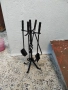 Прибори за камина от ковано желязо + стойка , снимка 5