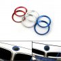 Алуминиев автомобилен цветен ринг пръстен за лого на преден заден капак син метален декор за BMW 3 4, снимка 1