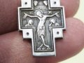Старинен кован  православен кръст разпятие Исус Христос Света Богородица, Дева Мария Кръщене, снимка 5