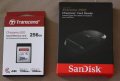 Продавам CFexpress 820 typeB карта Transcend и SanDisk reader, снимка 1 - Друга електроника - 37124828