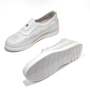 Дамски обувки от естествена кожа в бяло без връзки с перфорация, снимка 3