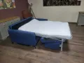 Дизайнерски син диван от плат тройка с функция сън, снимка 10