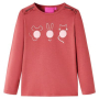 Детска тениска с дълъг ръкав, опушено розово, 140(SKU:13778