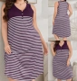 Макси силно еластична рокля без ръкави с декоративни копченца в черно-бяло и лилаво-бяло райе, снимка 2