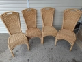4 броя столове от естествен ратан, снимка 1