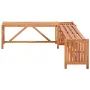 vidaXL Градинска ъглова пейка с плантер, 117x117x40 cм, акация масив, снимка 4