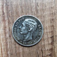 Монета 5 Песети  Alfonso XII , снимка 3 - Нумизматика и бонистика - 30961444