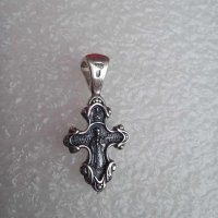 Сребърен кръст 31 мм, снимка 2 - Колиета, медальони, синджири - 42461211