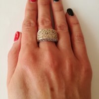 Сребърен пръстен с циркони - 925 сребро, снимка 1 - Пръстени - 30929239