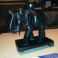 слон-свещник-внос франция-15х15х8см, снимка 1 - Антикварни и старинни предмети - 29497831