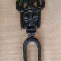 Африканска бронзова маска, снимка 3 - Антикварни и старинни предмети - 30314967