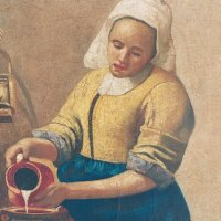 Маслена картина/Млекарката-Ян Вермеер,1658(старо копие)/, снимка 6 - Картини - 37879226