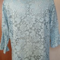 Еластична дантелена блуза, в синьо 🍀♥️M/L,L♥️🍀арт.4417, снимка 2 - Корсети, бюстиета, топове - 37598273