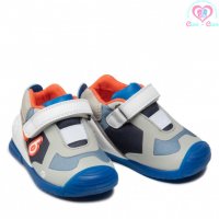 №20, BIOMECANICS / БИОМЕХАНИКС Бебешки обувки за прохождане за момче сиво-сини с оранжеви акцент, снимка 3 - Бебешки обувки - 38170182