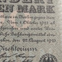 Райх банкнота - Германия - 100 Милиона марки / 1923 година - 17975, снимка 6 - Нумизматика и бонистика - 31029687
