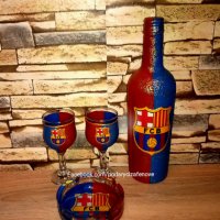 Подарък за фен на FCB (Барселона)- бутилка с логото, снимка 2 - Подаръци за юбилей - 38417143