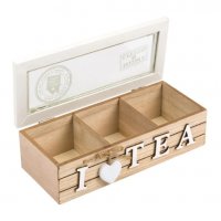 3-местна дървена кутия за чай , снимка 2 - Кутии за съхранение - 34206857