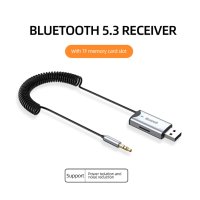 Стерео безжичен Bluetooth автомобилен приемник USB към 3,5 мм жак AUX аудио адаптер слот за карта, снимка 2 - Друга електроника - 42595198