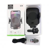 ПОСТАВКА ЗА ЗАРЯДНО ЗА ТЕЛЕФОН В АВТОМОБИЛ SMART WIRELESS, C9 QUICKCHARGE 3.0 10W, снимка 2 - Безжични зарядни - 31953482