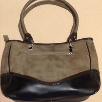 Нова чанта кафяво с хаки беж дамска за рамо, снимка 3 - Чанти - 31448638
