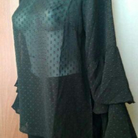 Черна прозрачна блуза/топ от шифон🍀❤L,XL❤🍀арт.4046, снимка 1 - Корсети, бюстиета, топове - 36462895