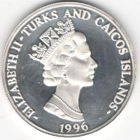 Turks and Caicos-5 Dollars-1996-KM# 147-The Flying Scotsman, снимка 2 - Нумизматика и бонистика - 42851826