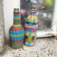Плетени шишета за декорация на вашата градина , снимка 7 - Декорация за дома - 38750450