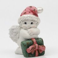 3D Снежен човек ангел дете с подарък Коледен силиконов молд форма фондан гипс шоколад сапун свещ , снимка 1 - Форми - 38113352
