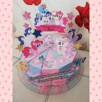 Картонена торта Пони  Little Pony, снимка 5 - Декорация за дома - 22662138
