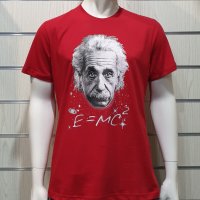 Нова мъжка тениска с трансферен печат Алберт Айнщайн, снимка 5 - Тениски - 34963916