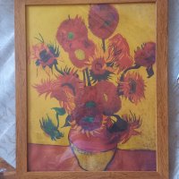 Картина с рамка.Слънчогледите на Ван Гог.ангог., снимка 1 - Картини - 37403491