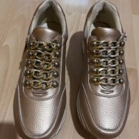  Дамски златисти обувки, снимка 3 - Маратонки - 42447370