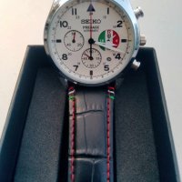 SEIKO Presage ежедневен мъжки кварцов часовник кожена каишка, черно-бял циферблат, снимка 4 - Мъжки - 42898200
