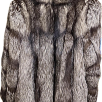 Кожено палто от сребърна лисица , снимка 1 - Палта, манта - 44289381