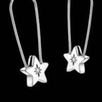 Висящи сребърни дизайнерски обеци дълги халки със звезди,plein/нови, снимка 1 - Колиета, медальони, синджири - 42920032
