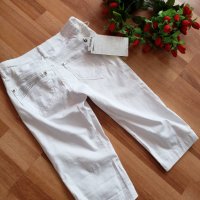 Памучни Бели панталони с камъни, снимка 4 - Панталони - 29824462
