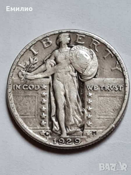 Scarce USA 🇺🇸 25 Cents 1929-D gXF, снимка 1