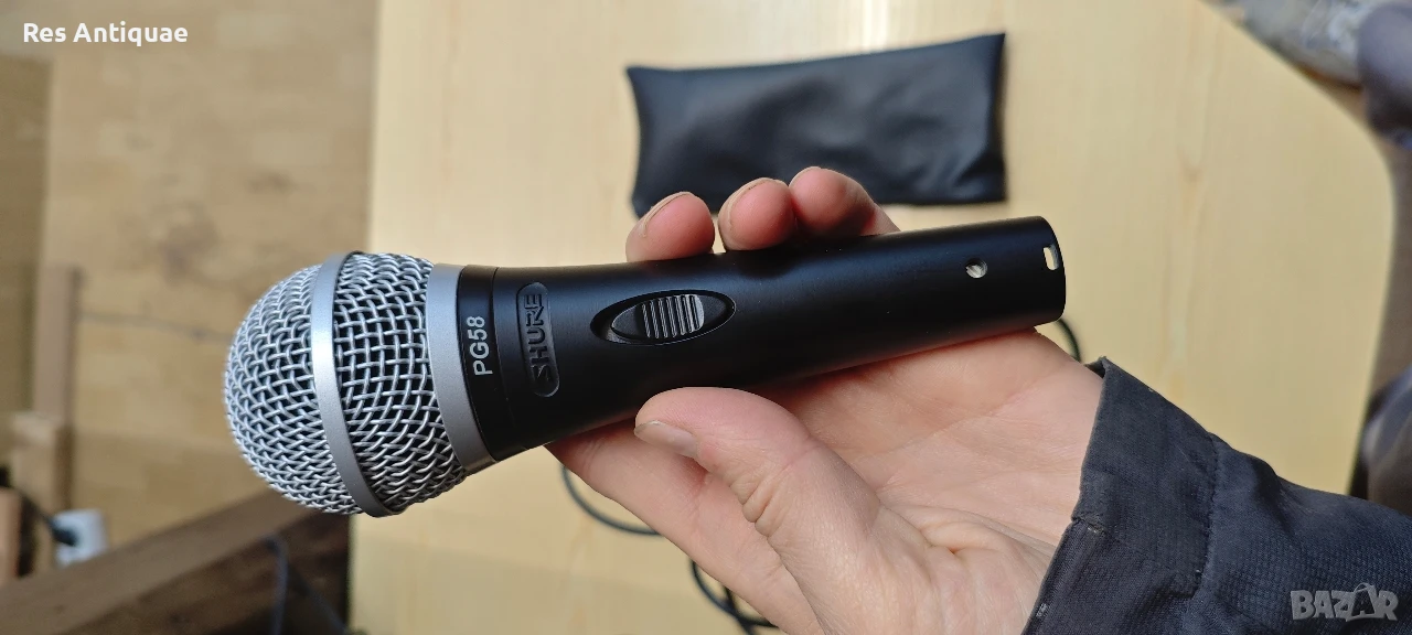 Комплект микрофон и кабел Shure PG58, снимка 1