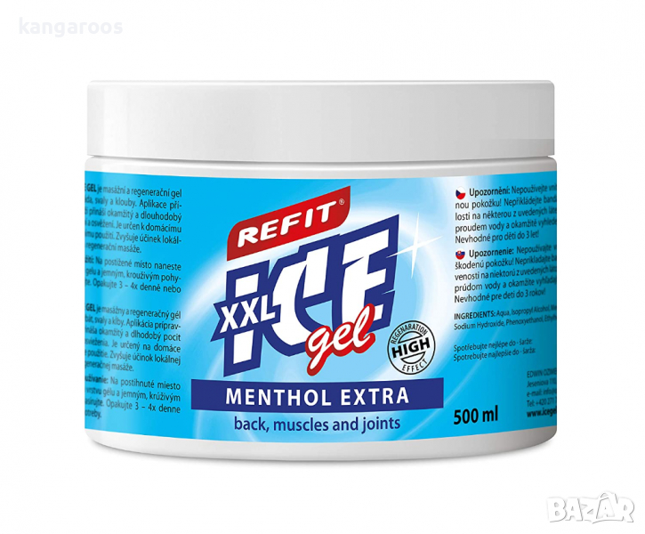 Refit Ice Gel Menthol Extra 500 ml. – охлаждащ гел при много силна болка с незабавен ефект, снимка 1