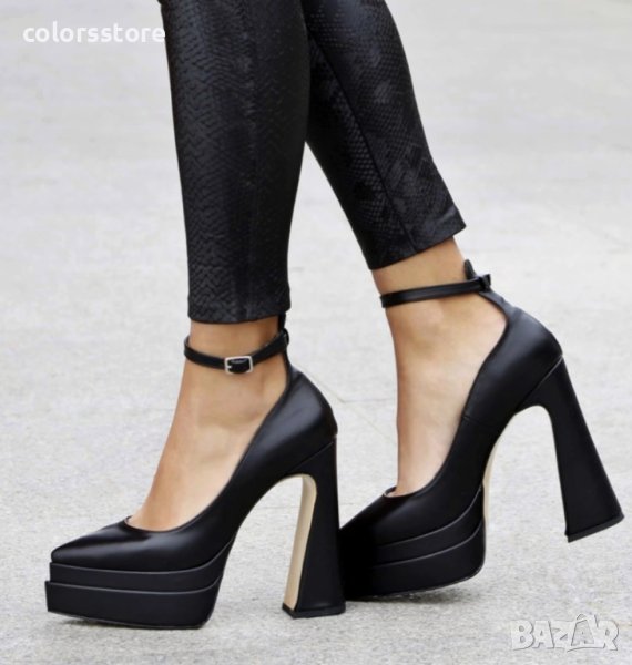 Обувки на ток - черна кожа - VT2, снимка 1