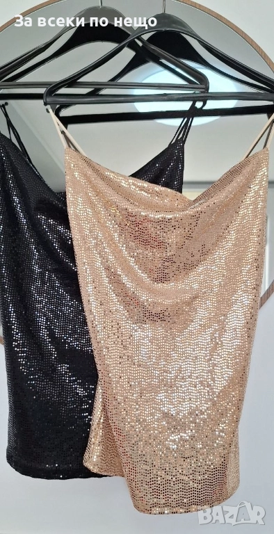 Дамски Блестящ Потник С Пайети - Налични Различни Цветове Код BS-128, снимка 1