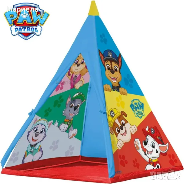 Детска палатка Paw Patrol вигвам 100х100х140см типи Пес Патрул, снимка 1