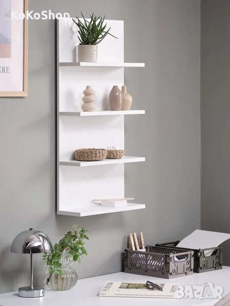Бяла етажерка-40х80х13 см./бяла стенна етажерка/стенна етажерка, снимка 1