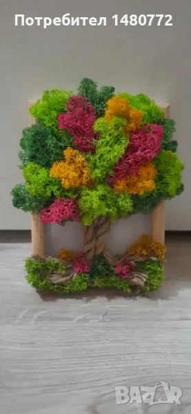 Дърво в рамка със скандинавски мъх, снимка 1