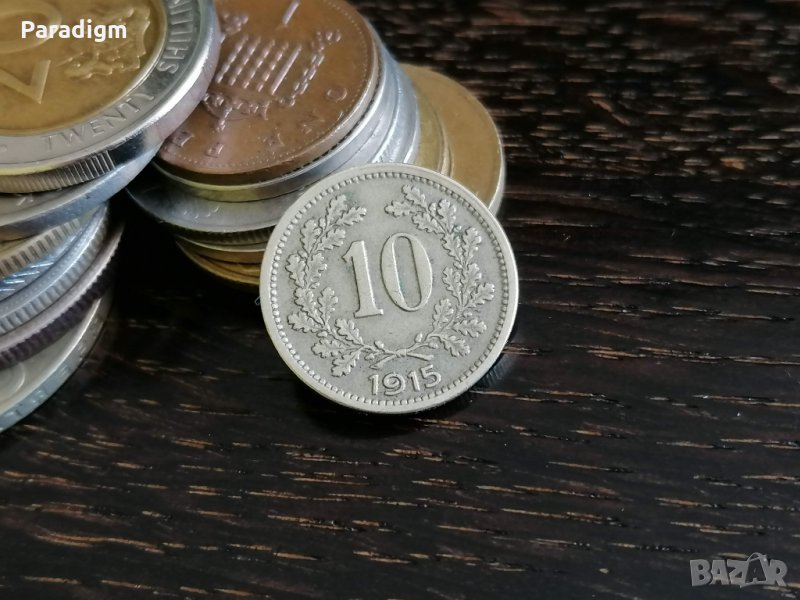 Монета - Австро-Унгария - 10 хелера | 1915г., снимка 1