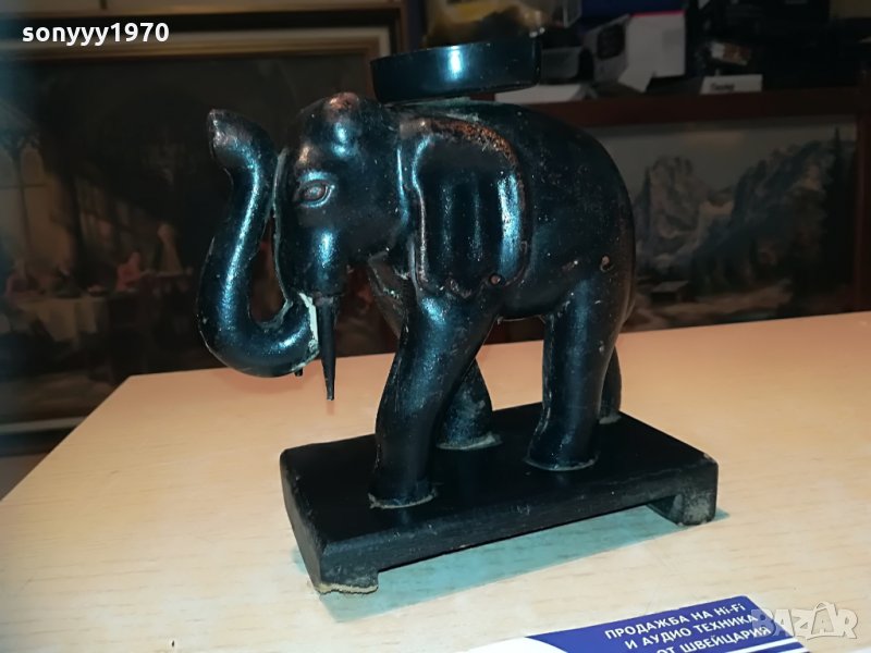 слон-свещник-внос франция-15х15х8см, снимка 1