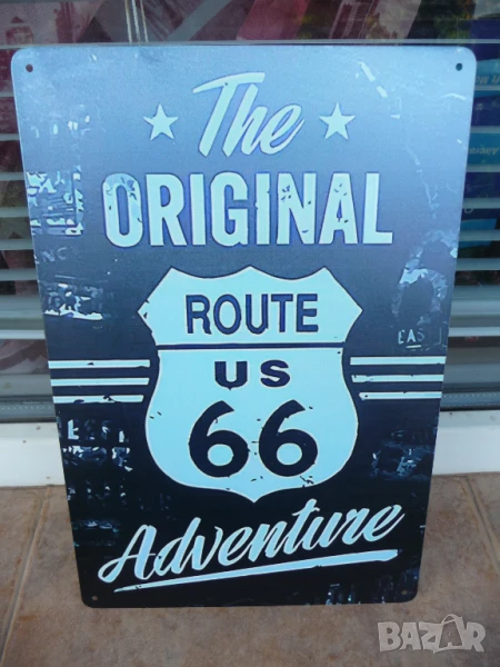 Метална табела The Original Route 66 Пътят на приключенията магистрала трафик, снимка 1