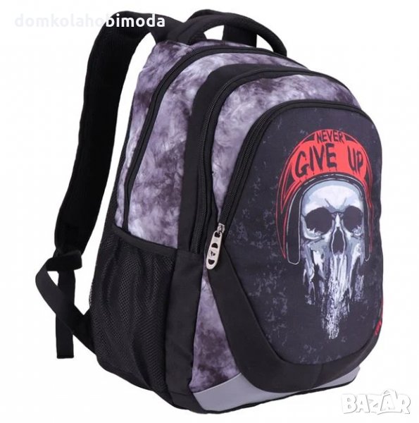 Раница с две отделения и един джоб, Меки презрамки, Подсилен гръб, Място за таблет, 31x17x45 см, снимка 1