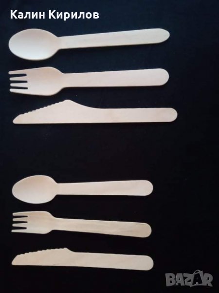 (Промоция в описание) Дървени прибори за еднократна употреба, снимка 1